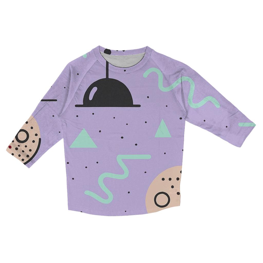 Memphis Moonbase Shapes stylish quarter sleeve tops
