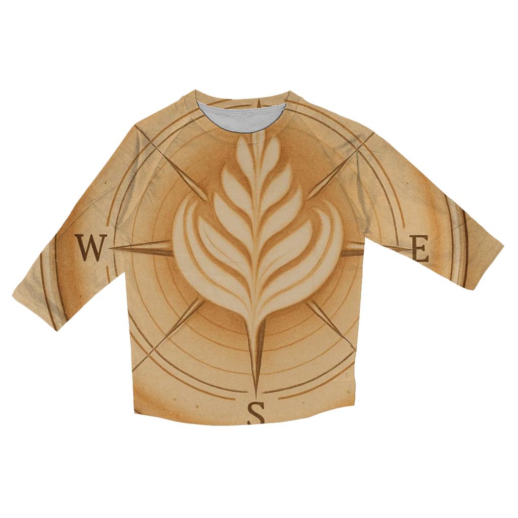 Latte Rosette Compass casual three quarter sleeve shirts