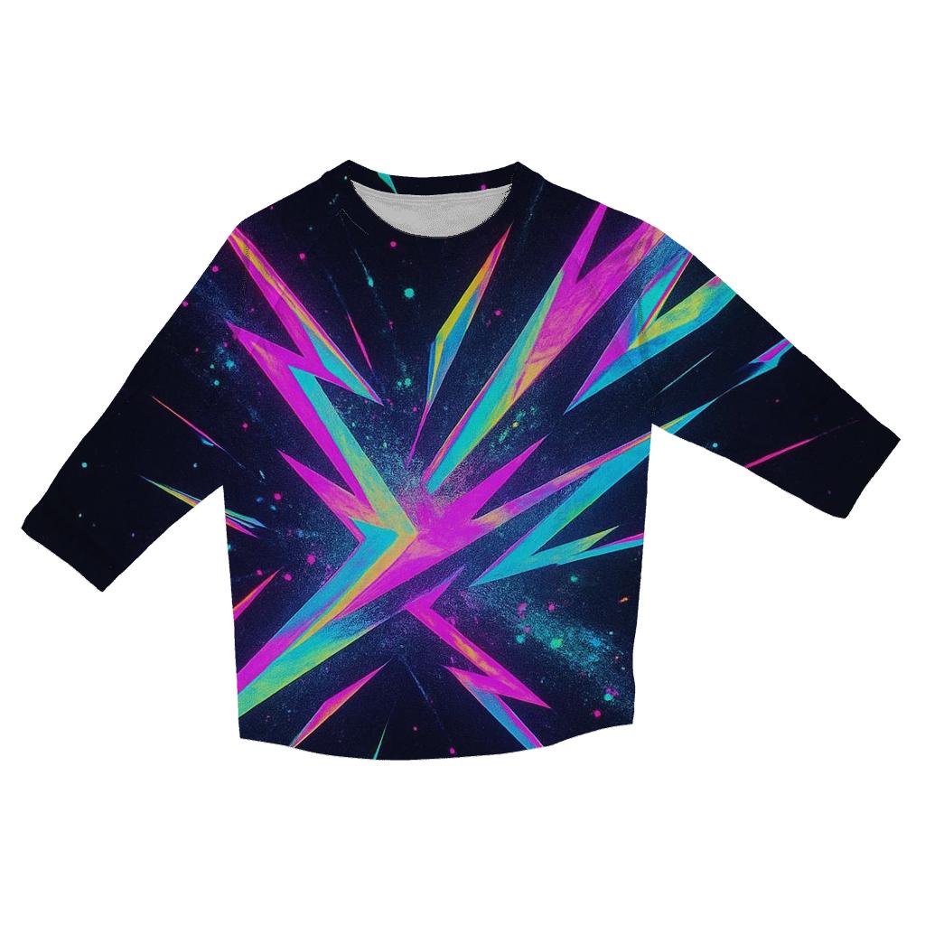 Neon Prism Thunderburst cotton quarter sleeve shirts