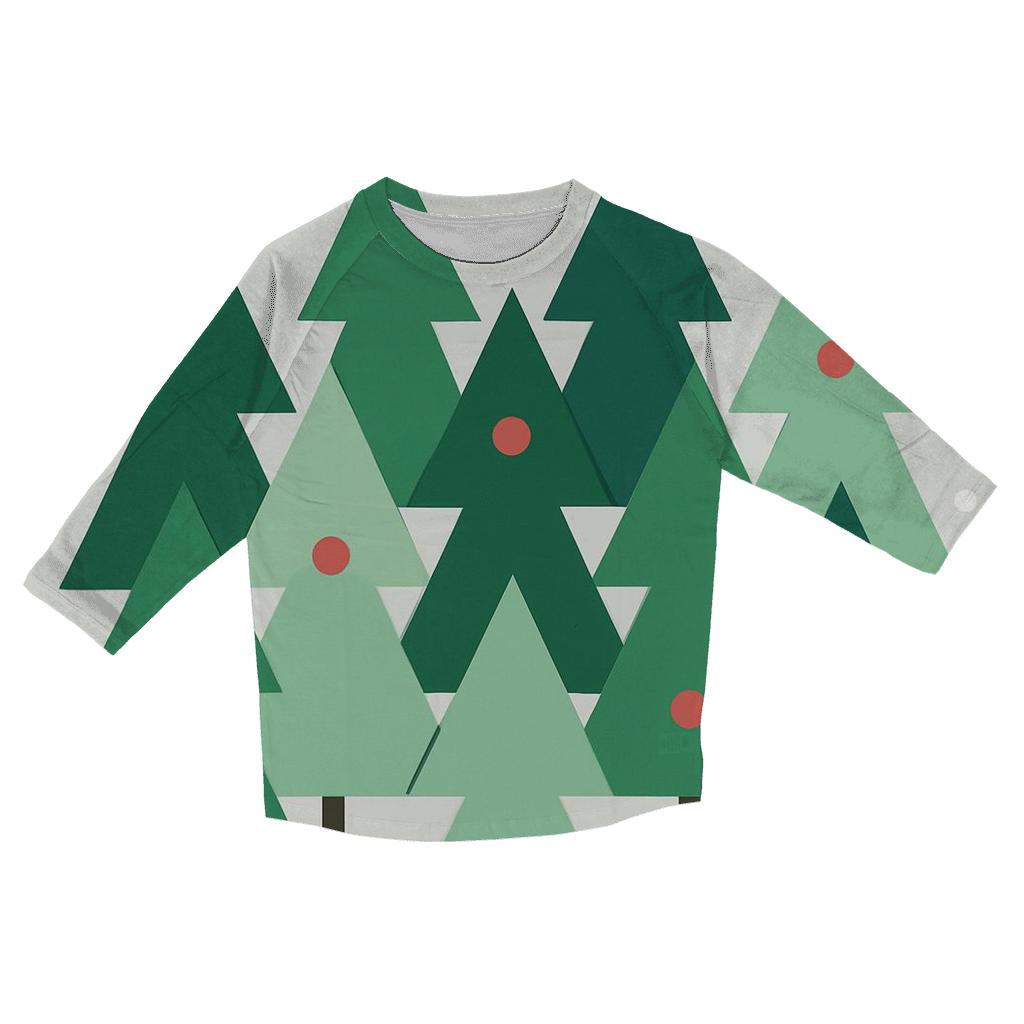 Pine Tree Triangle Mountains stylish quarter sleeve tops