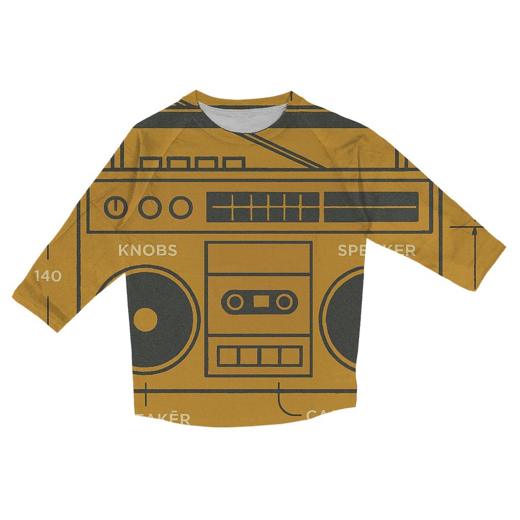 Mustard Boombox Blueprint stylish quarter sleeve tops