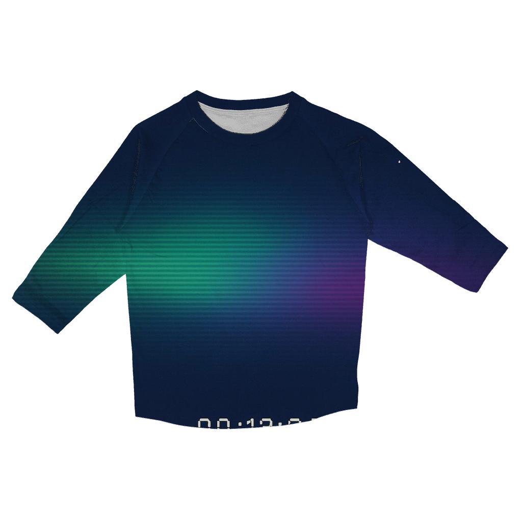 VHS Aurora Scanline Fade printed three quarter sleeve shirts