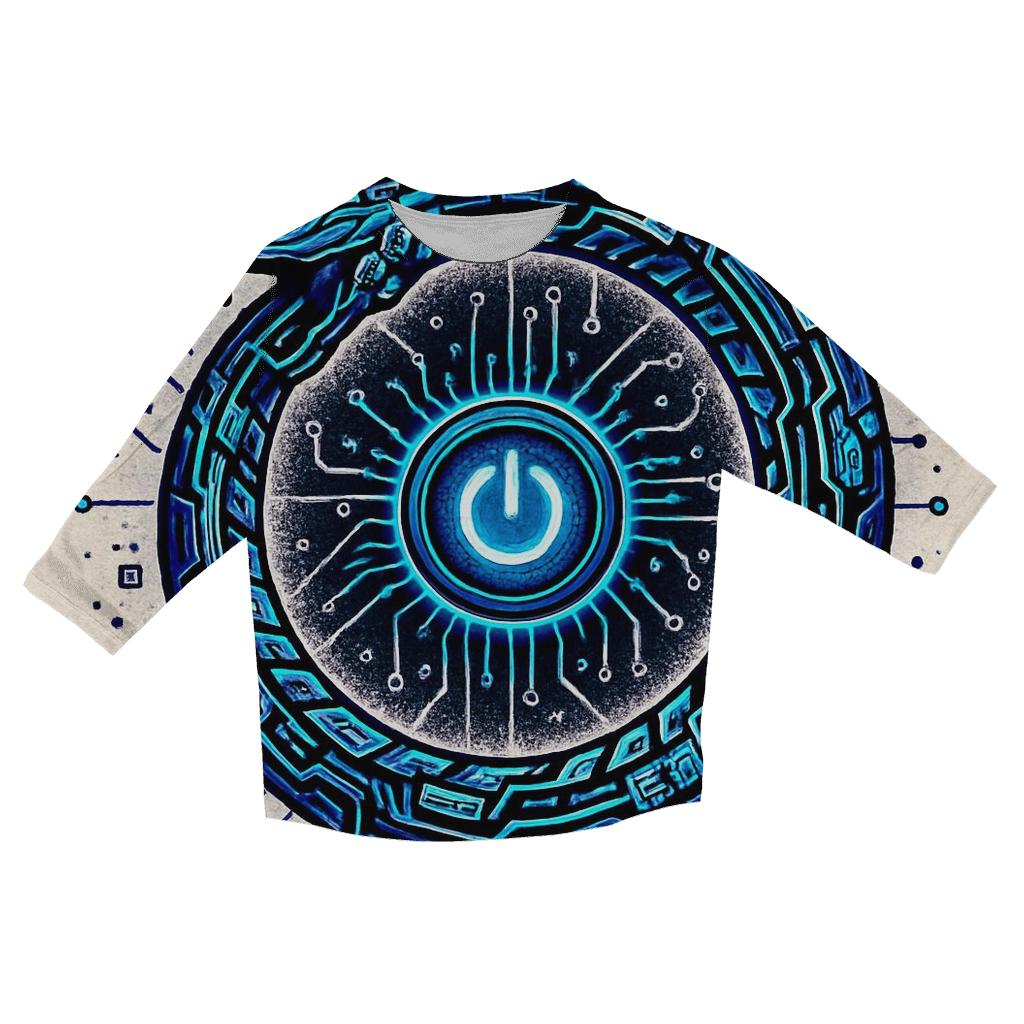 Neon Circuit Ouroboros Halo personalized 3/4 sleeve tees