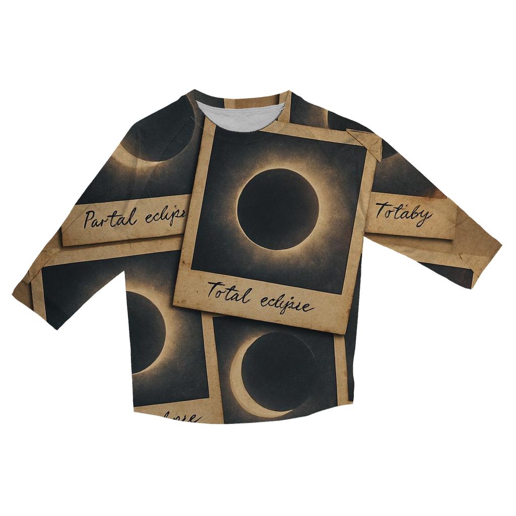 Faded Polaroid Eclipse Collage designer 3/4 sleeve blouses