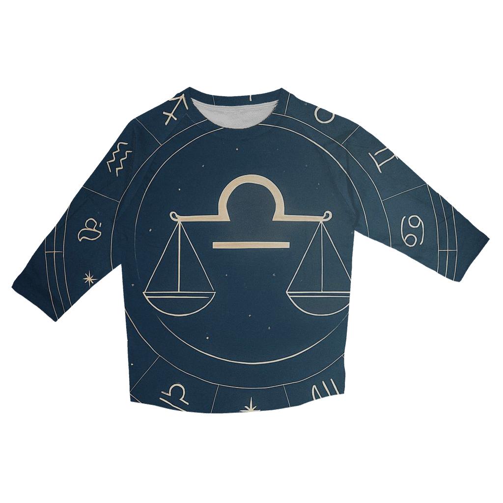 Libra Equinox Balance Circle custom 3/4 sleeve shirts
