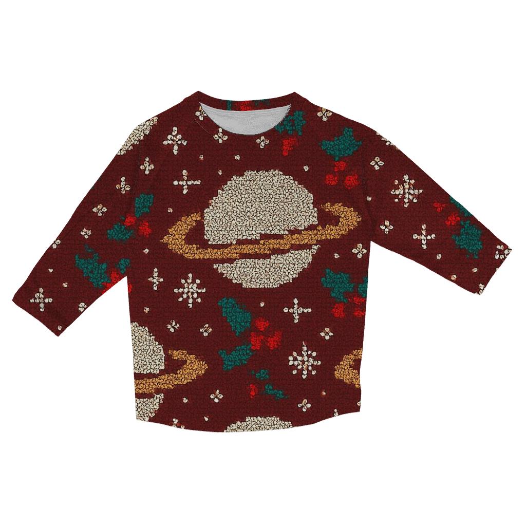 Ornament Planet Ring Medallion Design cotton quarter sleeve shirts