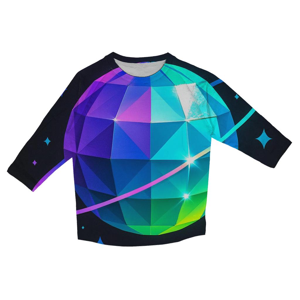 Disco Prism Orbit designer 3/4 sleeve blouses