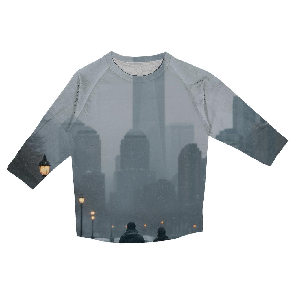 Snowfall Softens The Financial District From Battery Park casual three quarter sleeve shirts