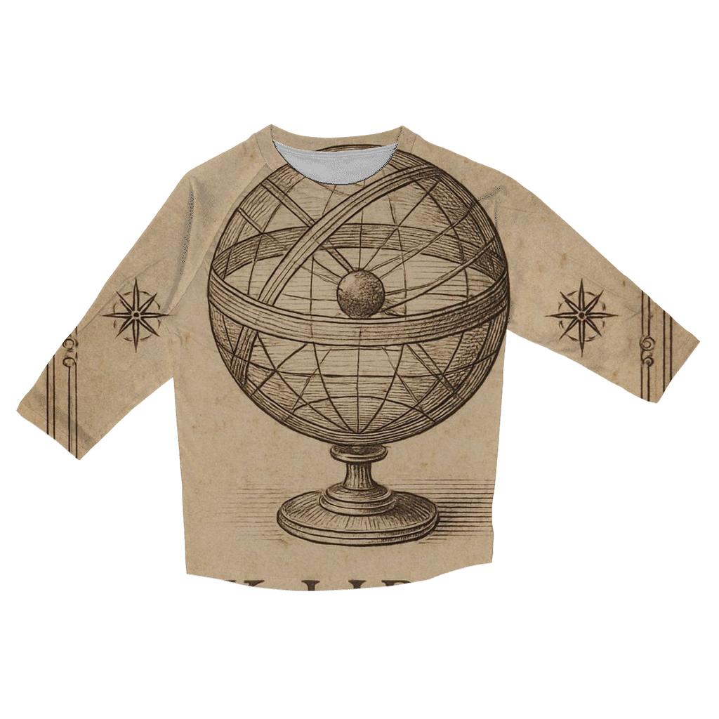Antique Star Atlas Bookplate Design casual three quarter sleeve shirts