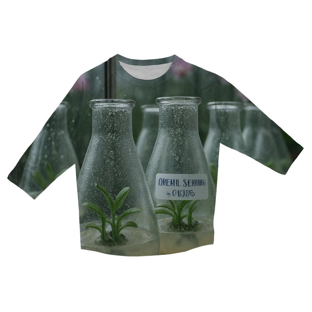 Rainy Greenhouse Table Of Orchid Flask Seedlings personalized 3/4 sleeve tees