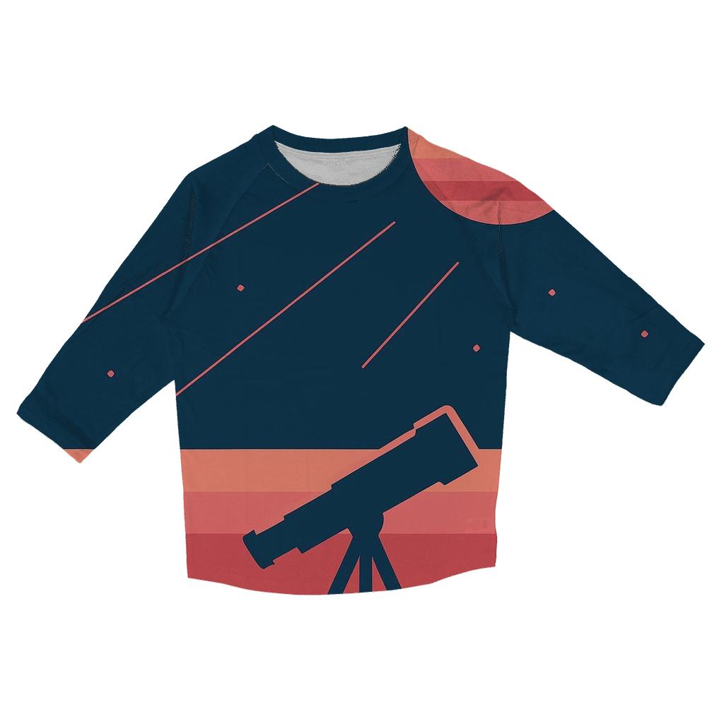 Synthwave Telescope Silhouette fashion 3/4 sleeve shirts
