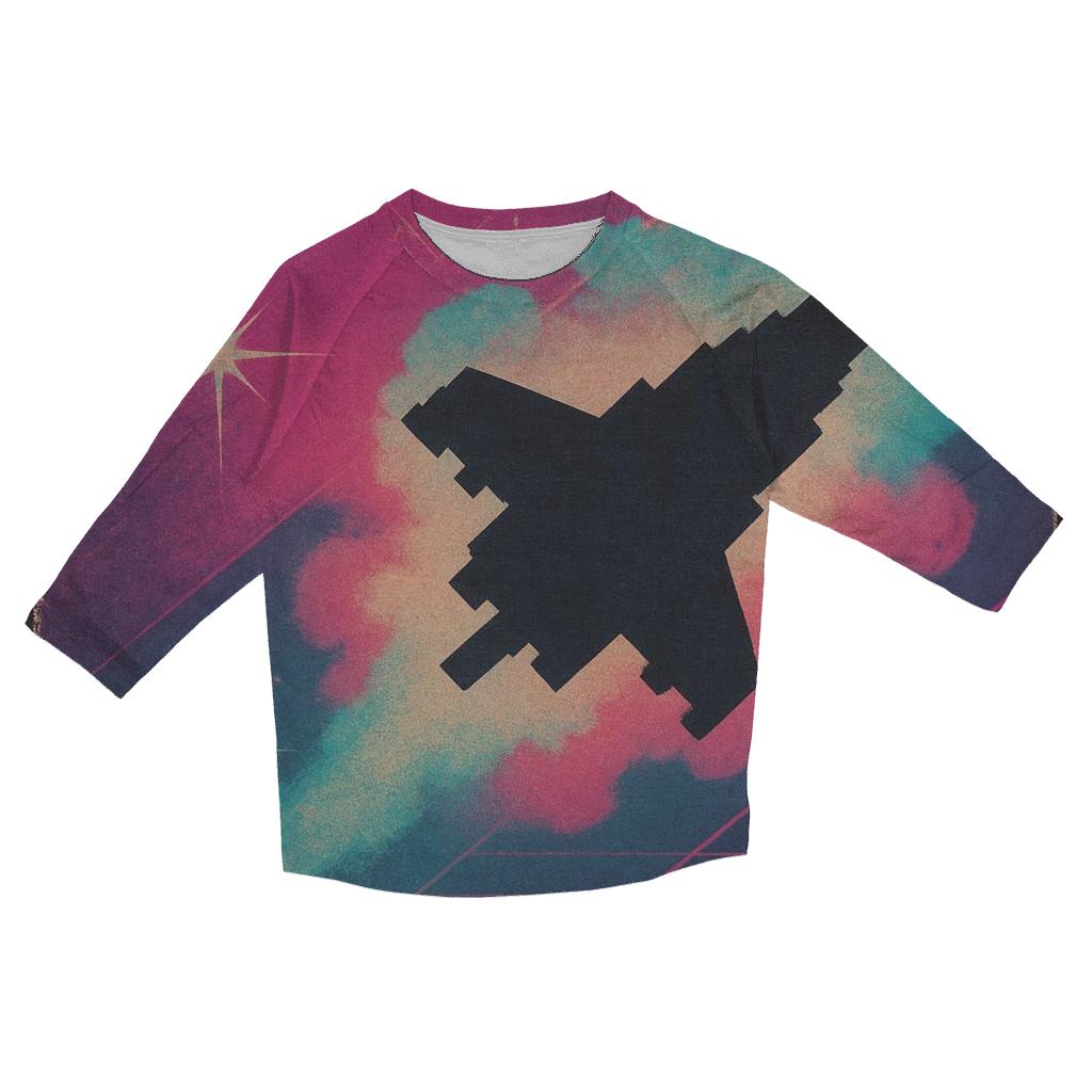 Retro Arcade Nebula Cabinet Art custom 3/4 sleeve shirts