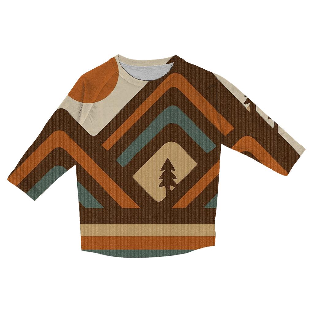 Brown Corduroy Mountain Bands cotton quarter sleeve shirts