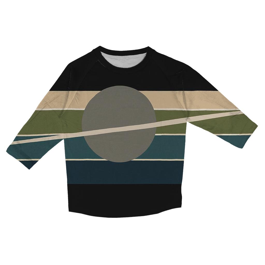 Ring Plane Horizon Bands printed three quarter sleeve shirts