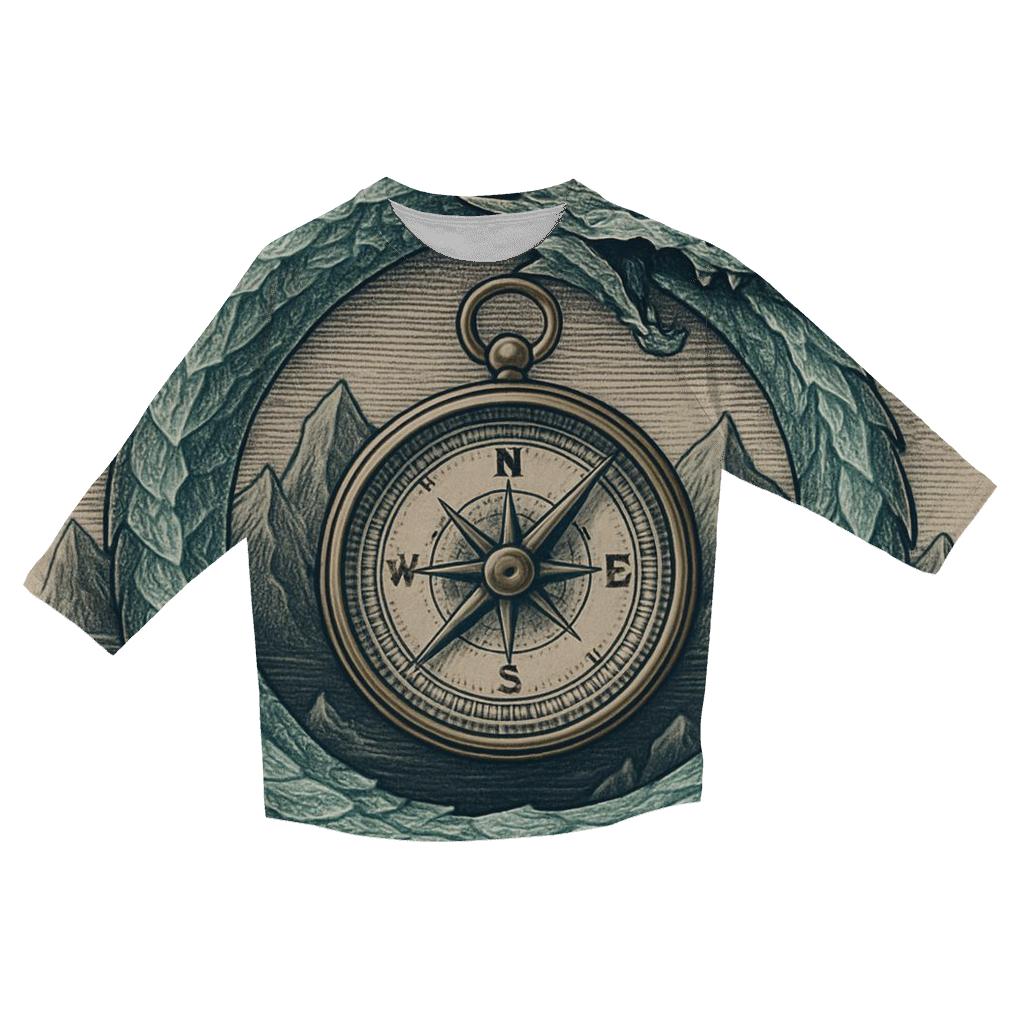 Glacial Ouroboros With Polar Compass fashion 3/4 sleeve shirts