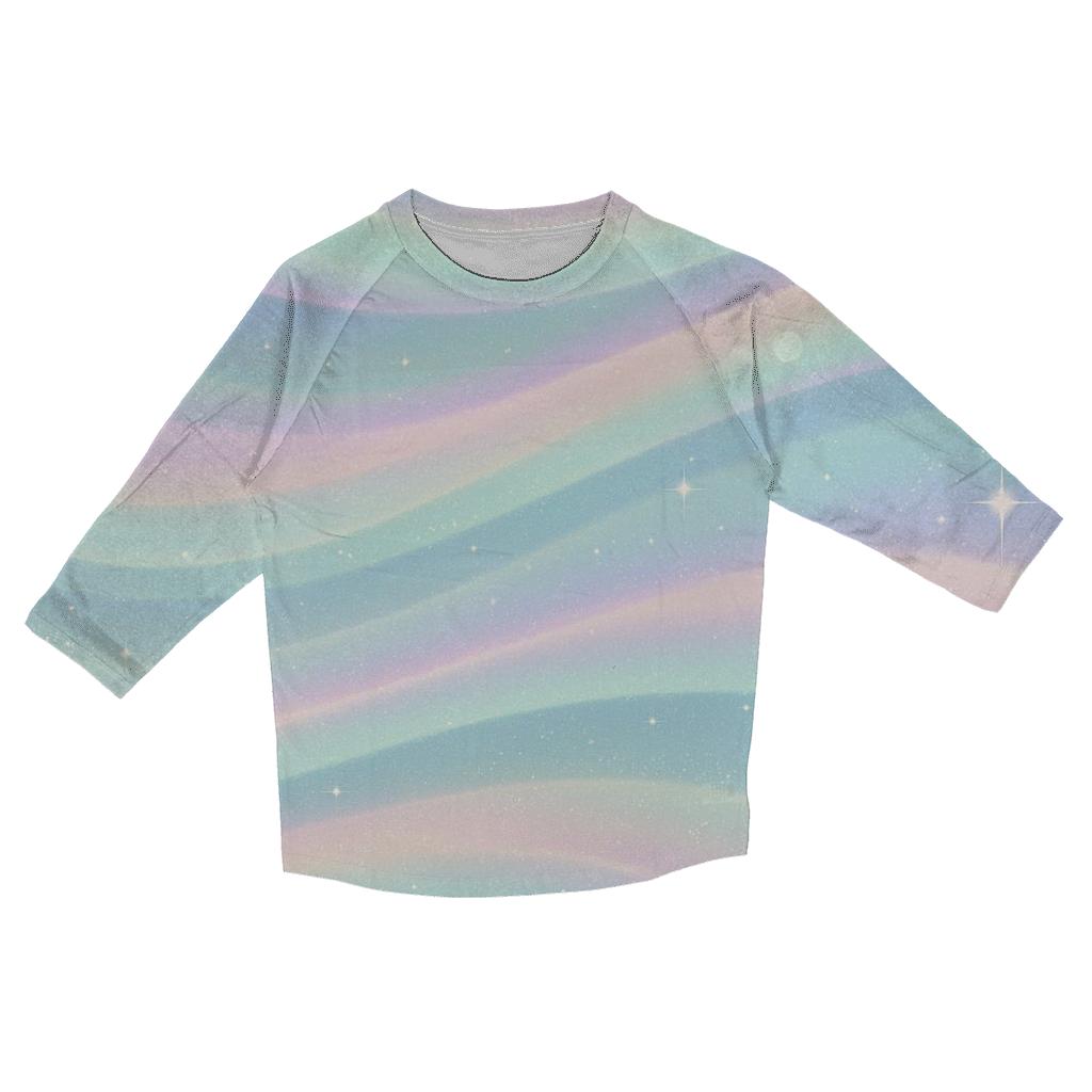 Pastel Aurora Glitter Ribbons trendy 3/4 sleeve tops