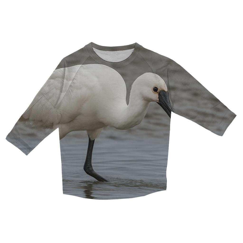 Estuary Low Tide Forage Eurasian Spoonbill casual three quarter sleeve shirts