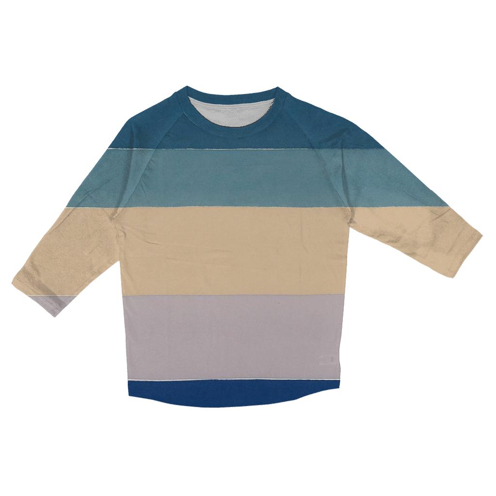 Over Dye Twilight Horizon Stripes fashion 3/4 sleeve shirts