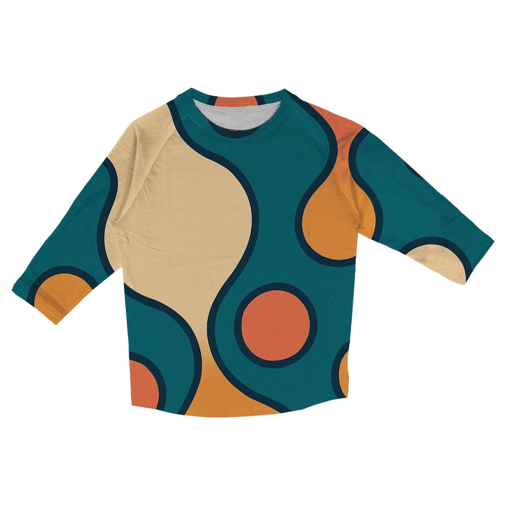Teal Lava Lamp Bubbles designer 3/4 sleeve blouses