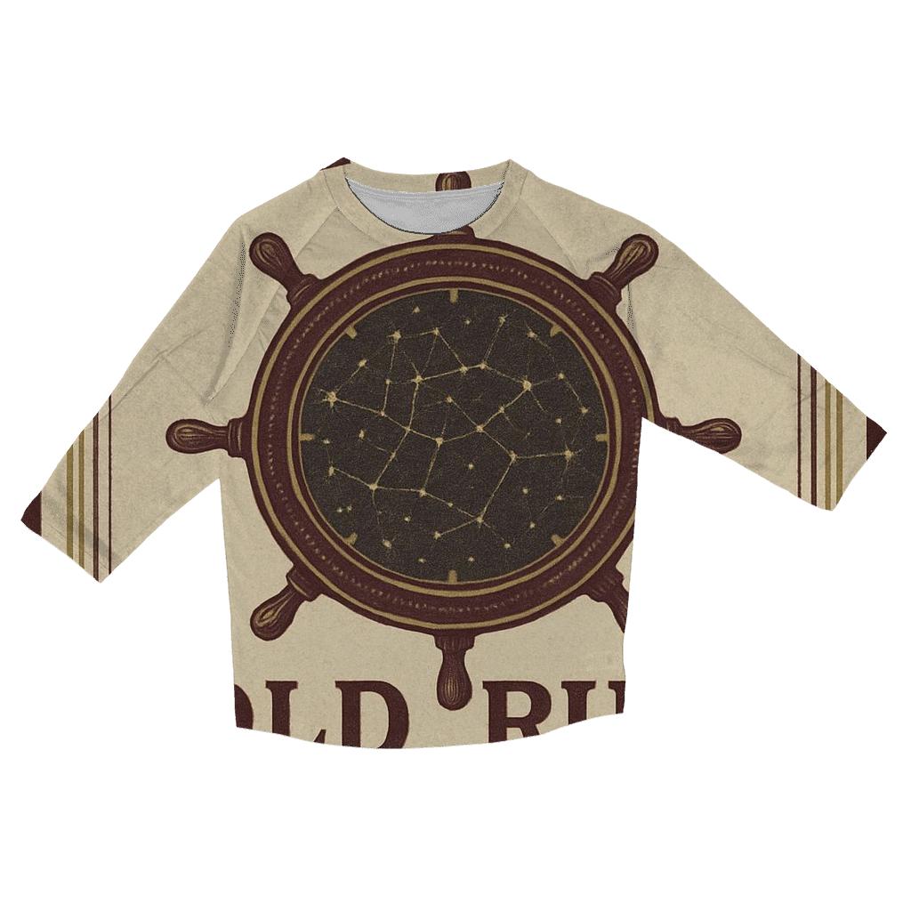 Vintage Maritime Constellation Label stylish quarter sleeve tops