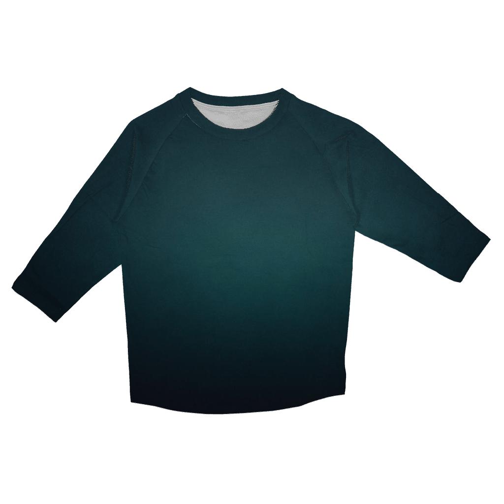Obsidian Teal Depth Fade casual three quarter sleeve shirts