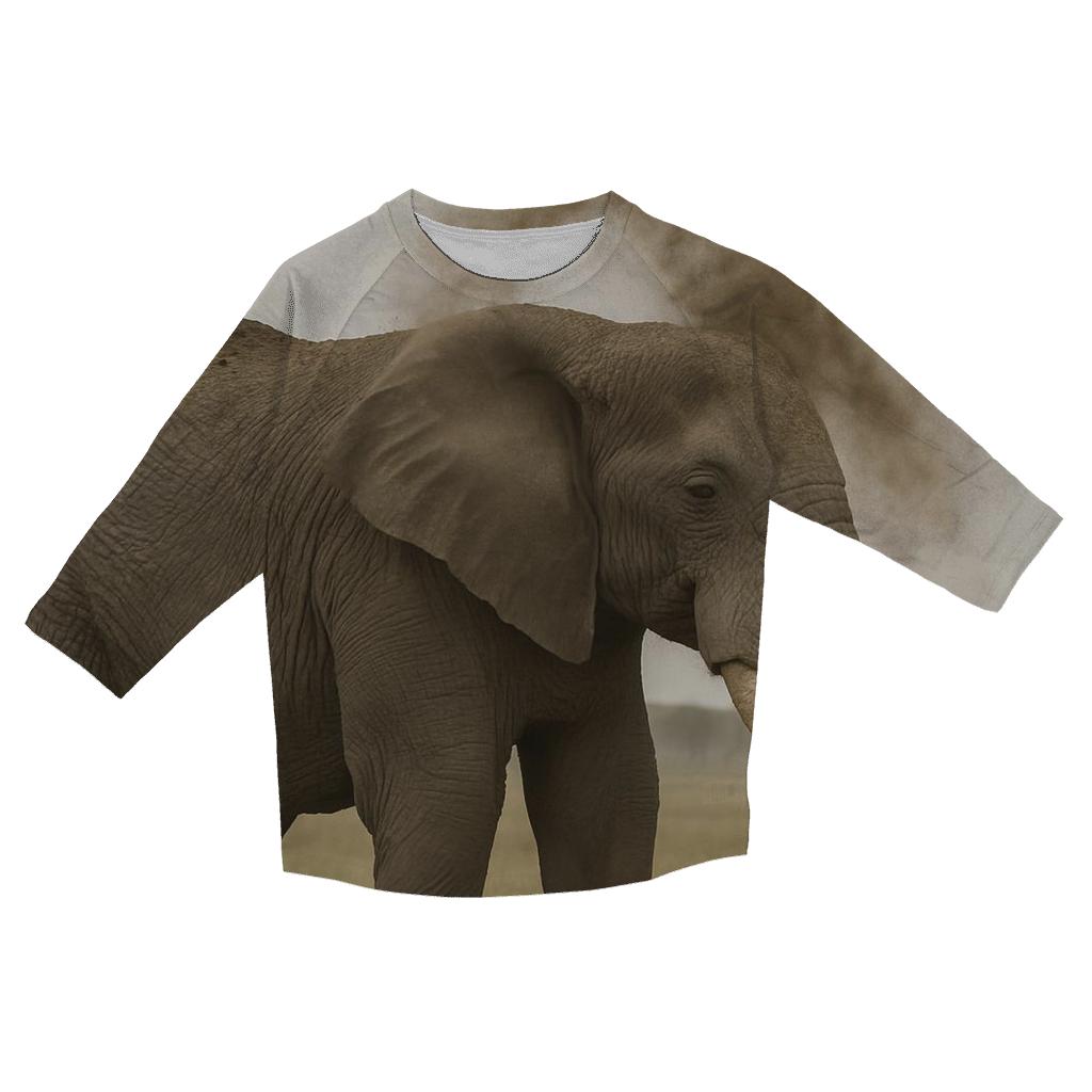 Savanna Dust Bath African Elephant trendy 3/4 sleeve tops