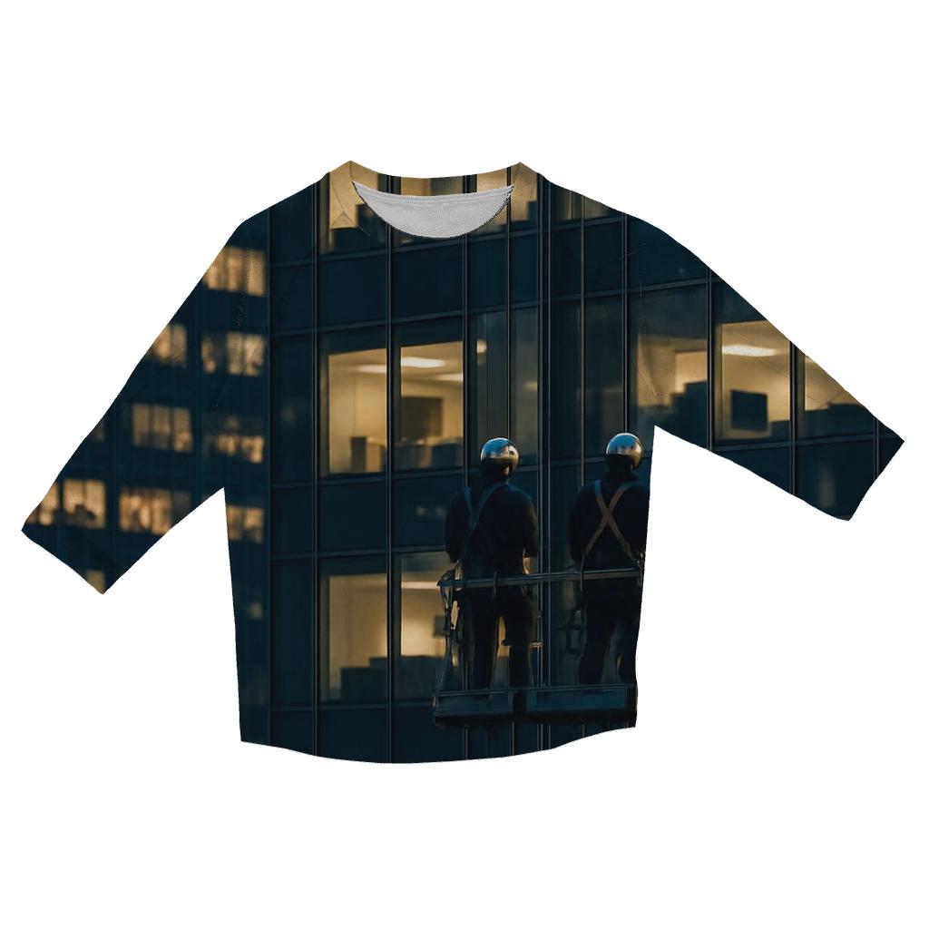 Night Work Window Cleaners Against The Midtown Grid personalized 3/4 sleeve tees