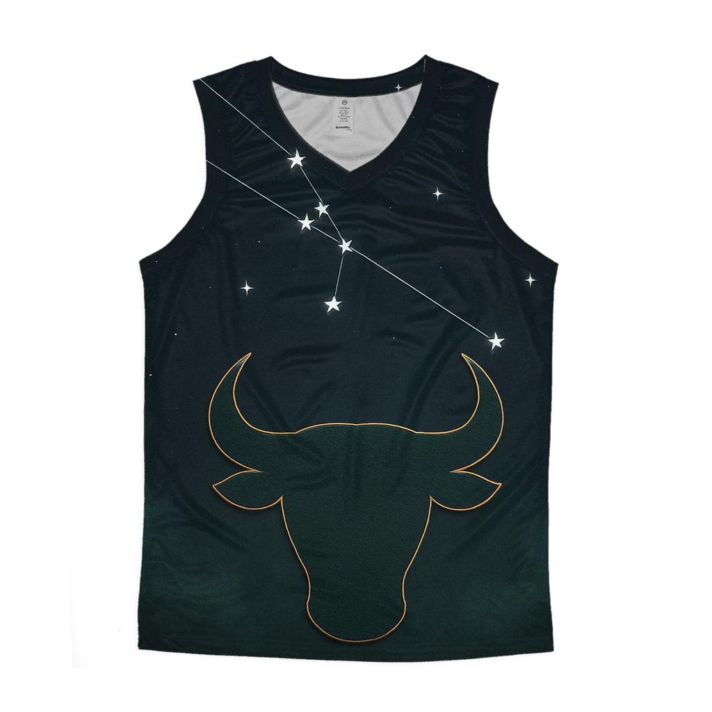 Taurus Constellation With Verdant Bull Sigil cotton sleeveless tops
