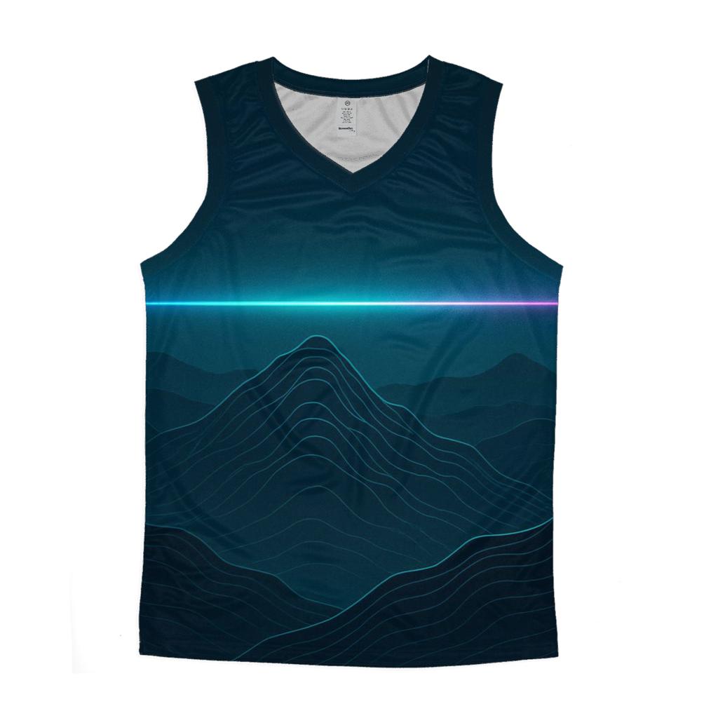 Topographic Hologram Horizon graphic print tank tops
