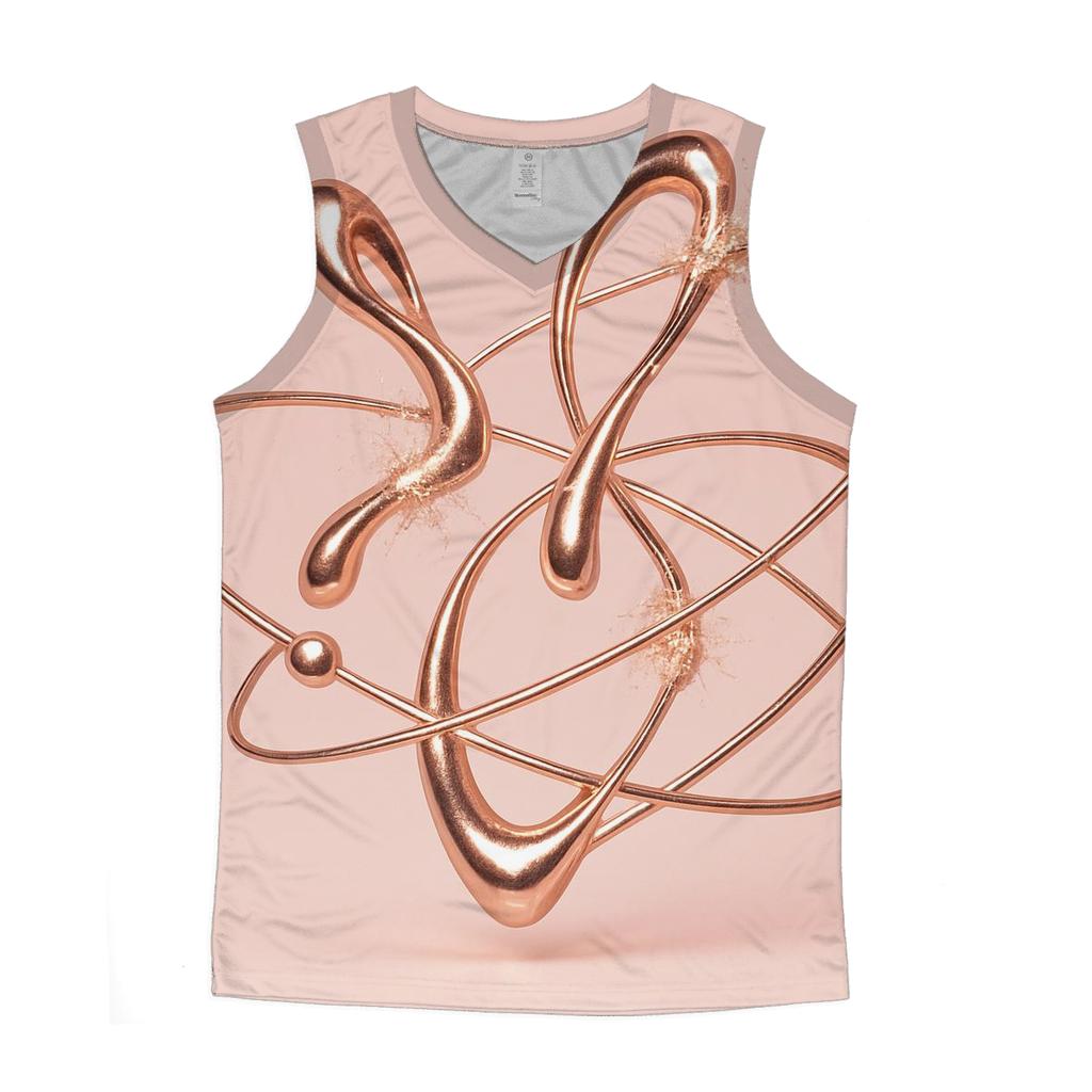 Rose Gold Orbit Drips cotton sleeveless tops