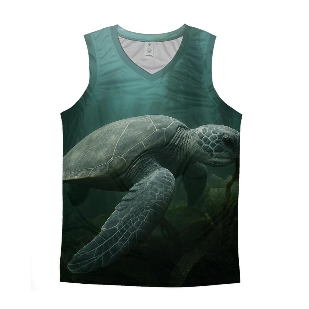 Kelp Forest Glide Green Sea Turtle custom tank tops