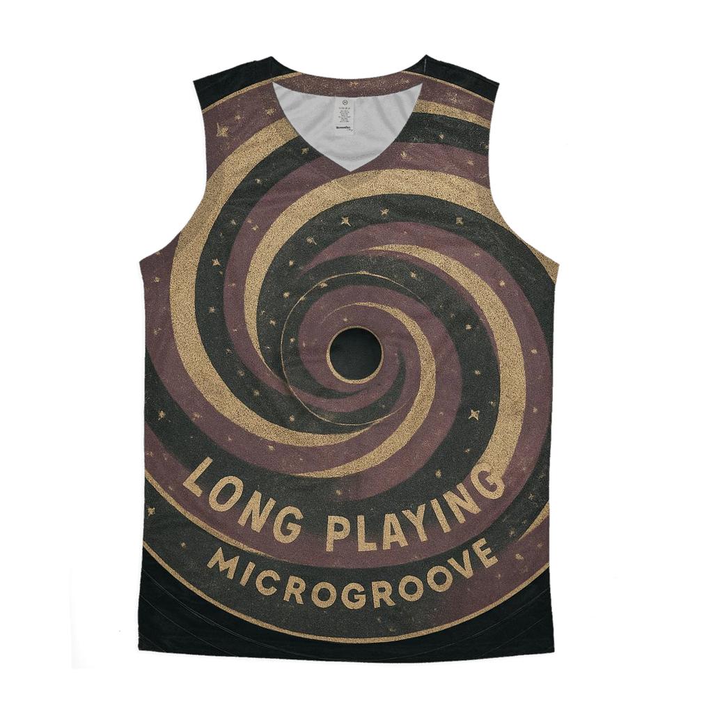 Worn Vinyl Record Galaxy Label cotton sleeveless tops