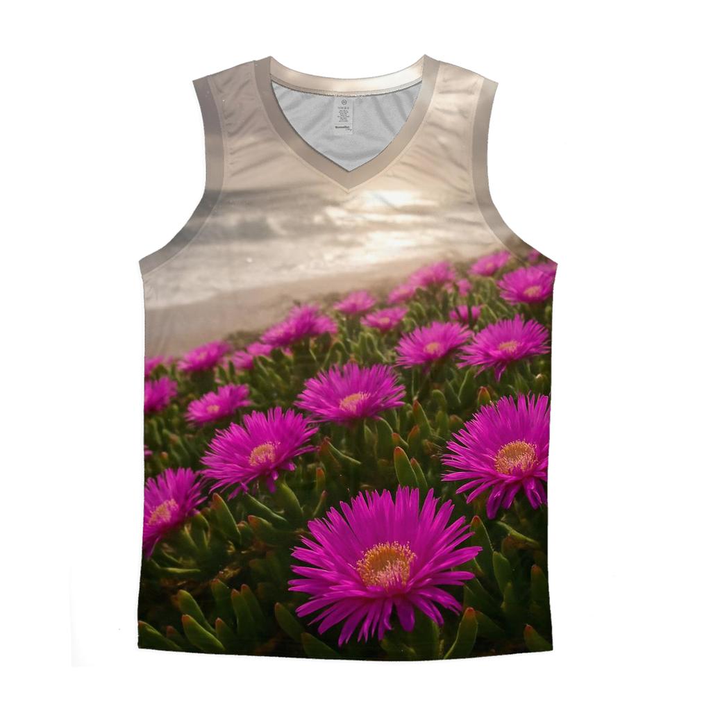 Coastal Ice Plant And Sea Spray Dunes personalized athletic tanks