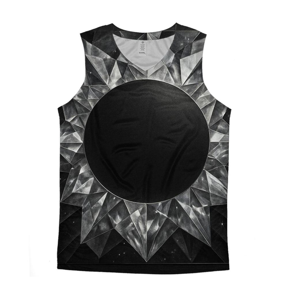 Charcoal Facet Eclipse graphic print tank tops