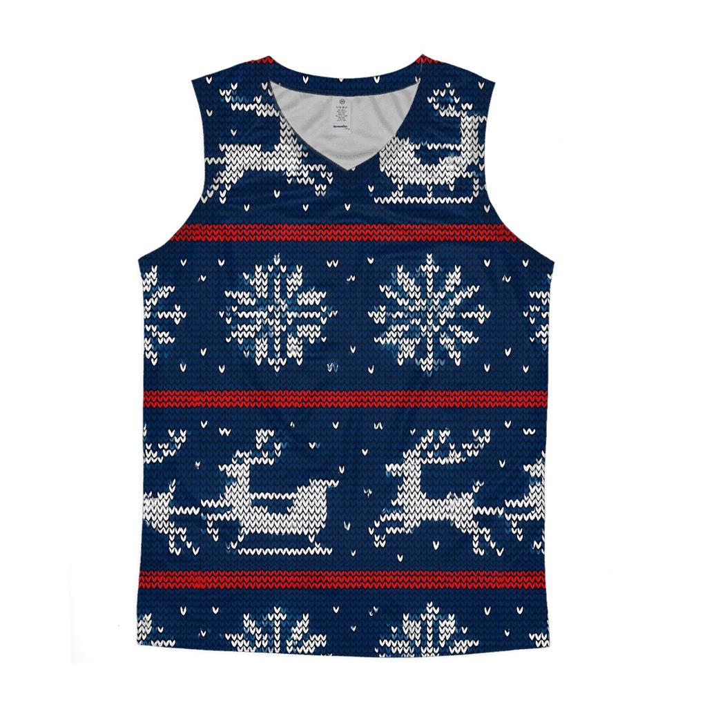 Santa Sleigh Constellation Stripe Design personalized athletic tanks