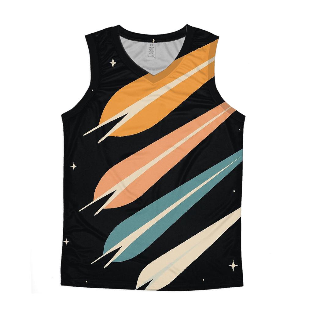 Comet Trail Fan Overprint trendy fitted tank tops