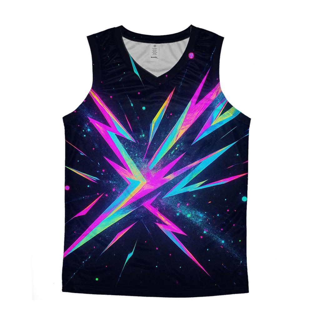 Neon Prism Thunderburst trendy fitted tank tops
