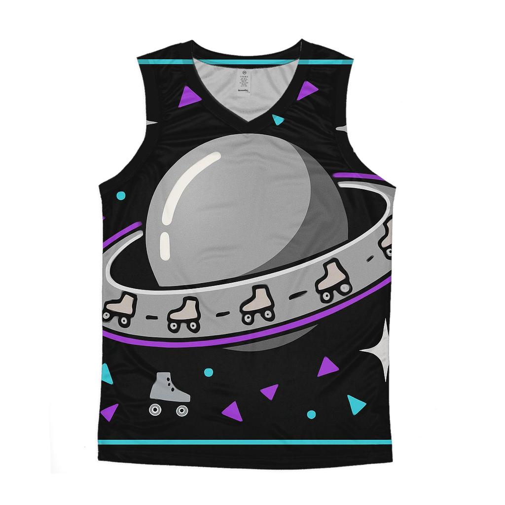 Chrome Planet Roller Rink trendy fitted tank tops
