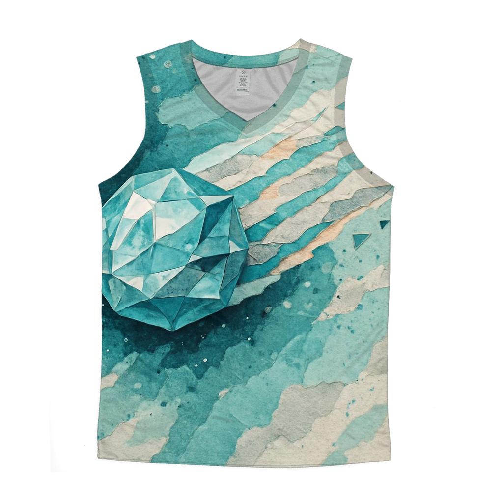 Crystal Comet Collage cotton sleeveless tops