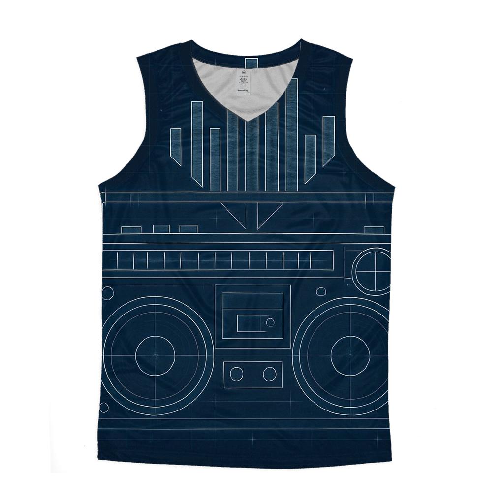 Boombox Blueprint Burst sports performance tank tops