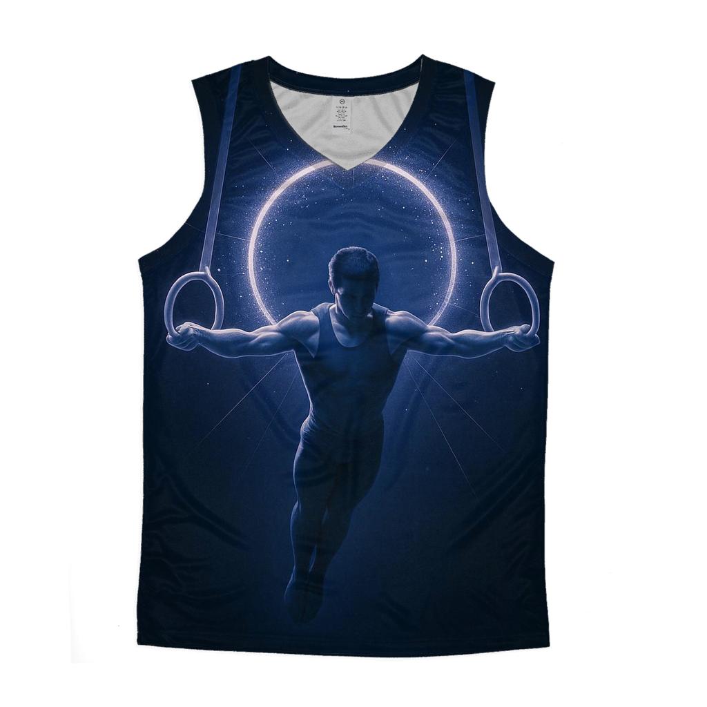 Gymnastics Rings Stellar Halo personalized athletic tanks