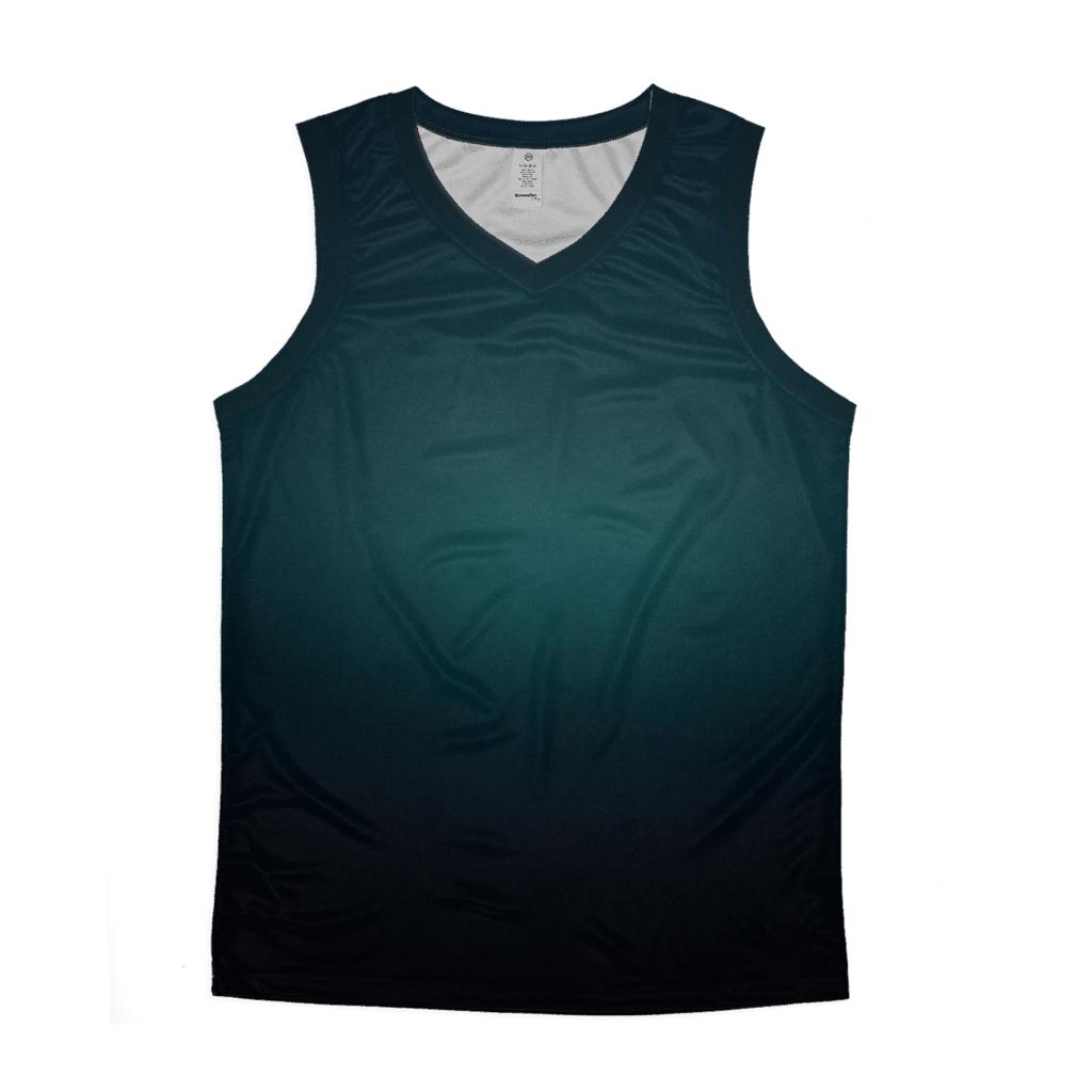 Obsidian Teal Depth Fade custom tank tops