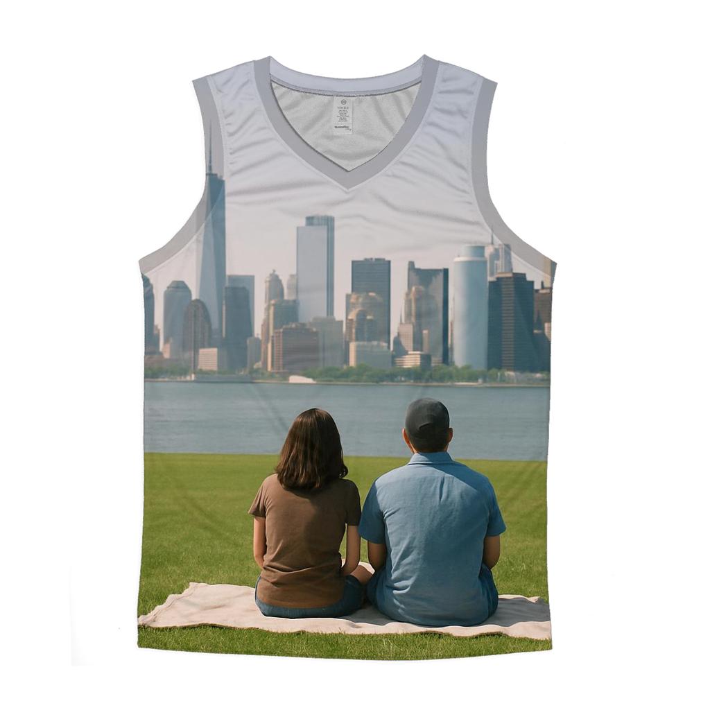 Summer Haze From Governors Island With Picnic Quiet graphic print tank tops