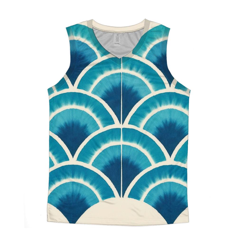 Shibori Fan Fold Nebula Arcs stylish racerback tanks