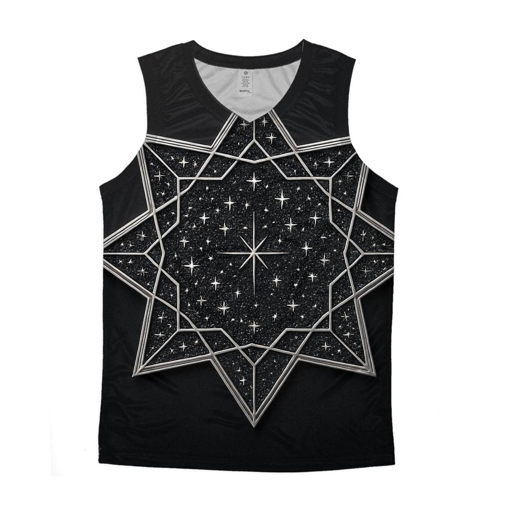 Silver Star Lattice Emblem sports performance tank tops