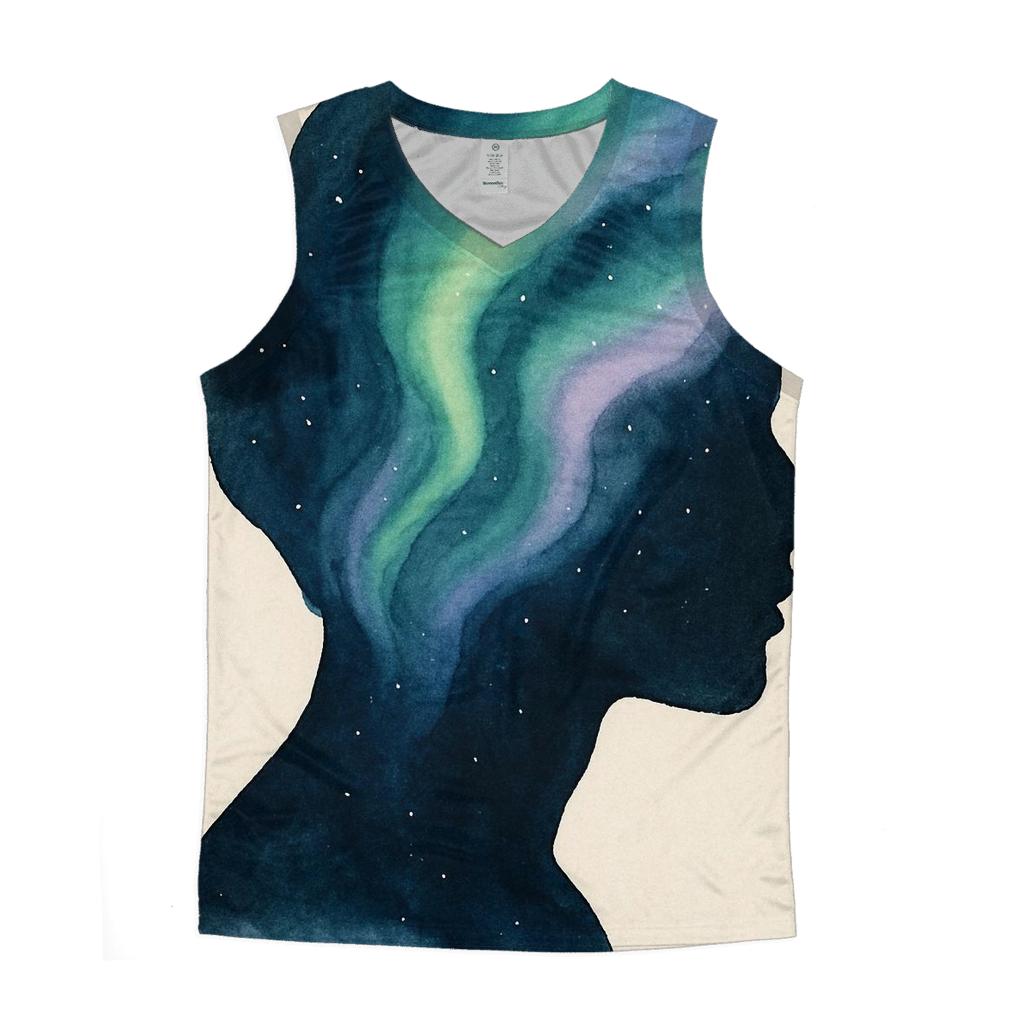 Aurora Ink Wash Portrait designer workout tanks