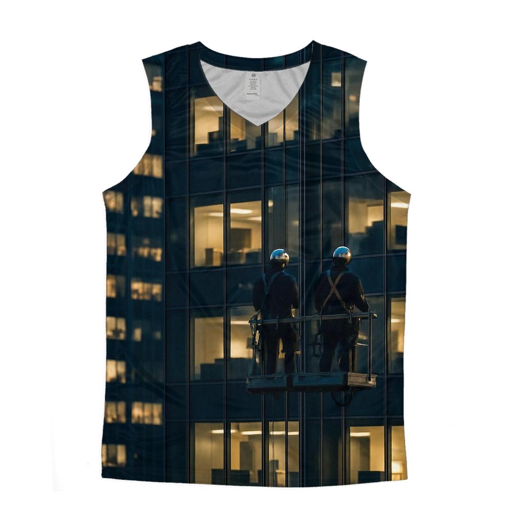 Night Work Window Cleaners Against The Midtown Grid casual summer tank tops