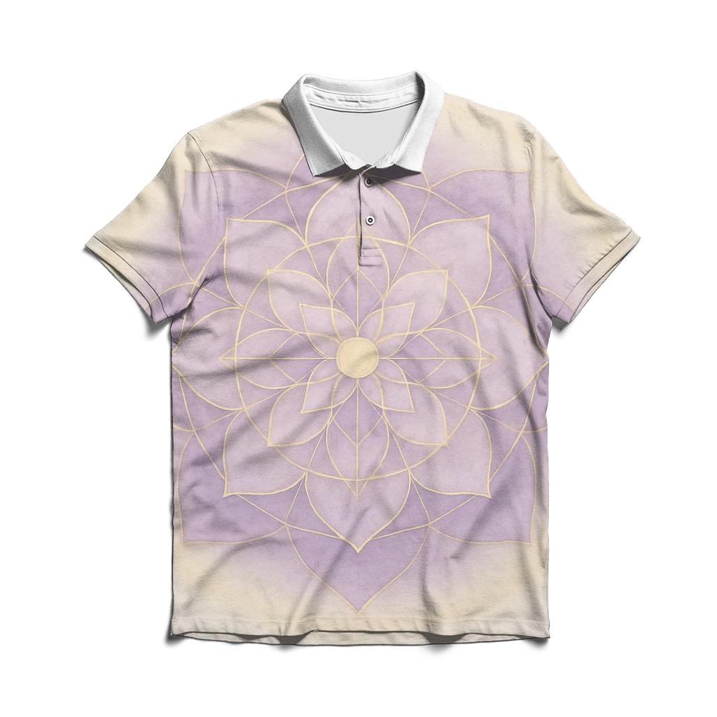 Quiet Aura Mandala premium cotton polo shirts
