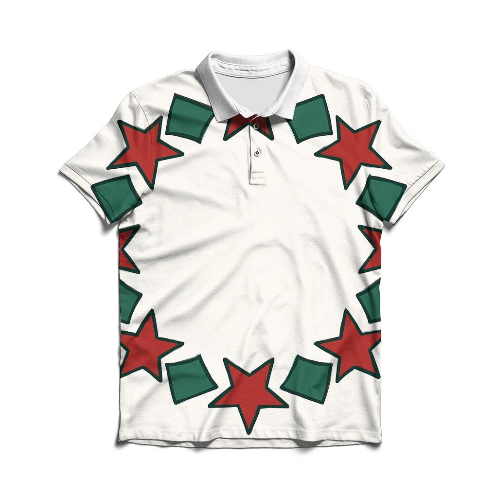 Holly Starburst Wreath Geometry stylish collar polo tees