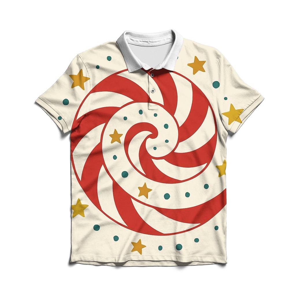 Candy Cane Spiral Constellation stylish collar polo tees
